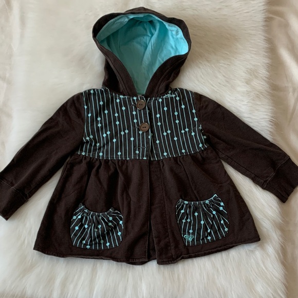 Roxy Other - Roxy Kids Brown Jacket with Blue Accents 100% Cotton